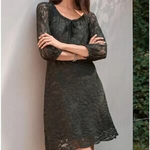 Garnet Hill Boheme Easy Lace Dress Green Size 16